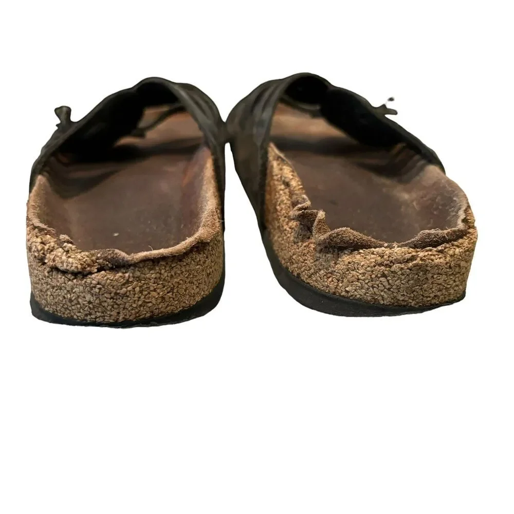 Birkenstock‎ Womens Granada Soft Habana Black Leather Sandals Size 40 US 9